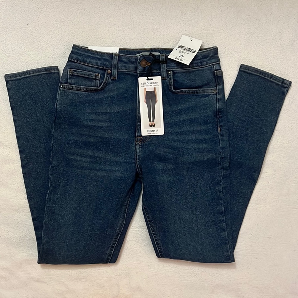 Forever 21 Retro Skinny High Waisted Stretch Jeans